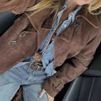 Loose woolen medium and long trench coat