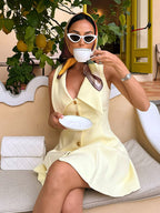 Sleeveless lapel dress