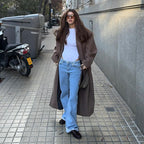 Long woolen coat coat