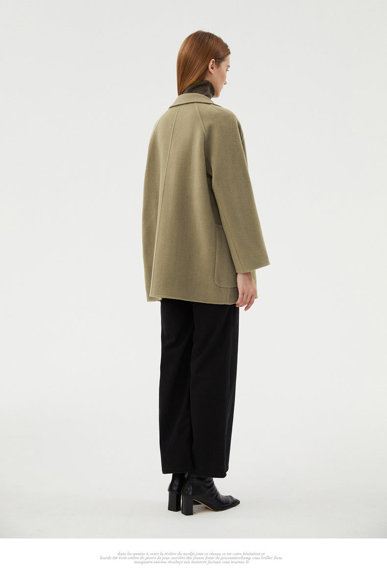 Wool double-sided loose coat