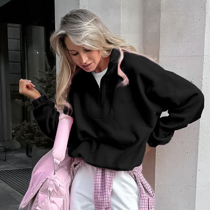 French simple lazy style sports sweatshirt