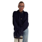 Solid color knitted cardigan sweater