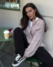 Solid gold buttoned sweater cardigan