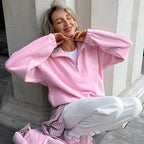 French simple lazy style sports sweatshirt