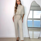 Turtleneck top straight trousers nine-point trousers