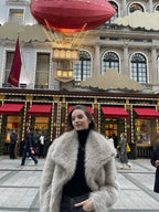 New trendy European and American style fur coat, fox fur coat