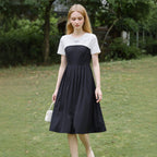 Color-blocked lightweight dress