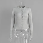 Knitted long-sleeved cardigan