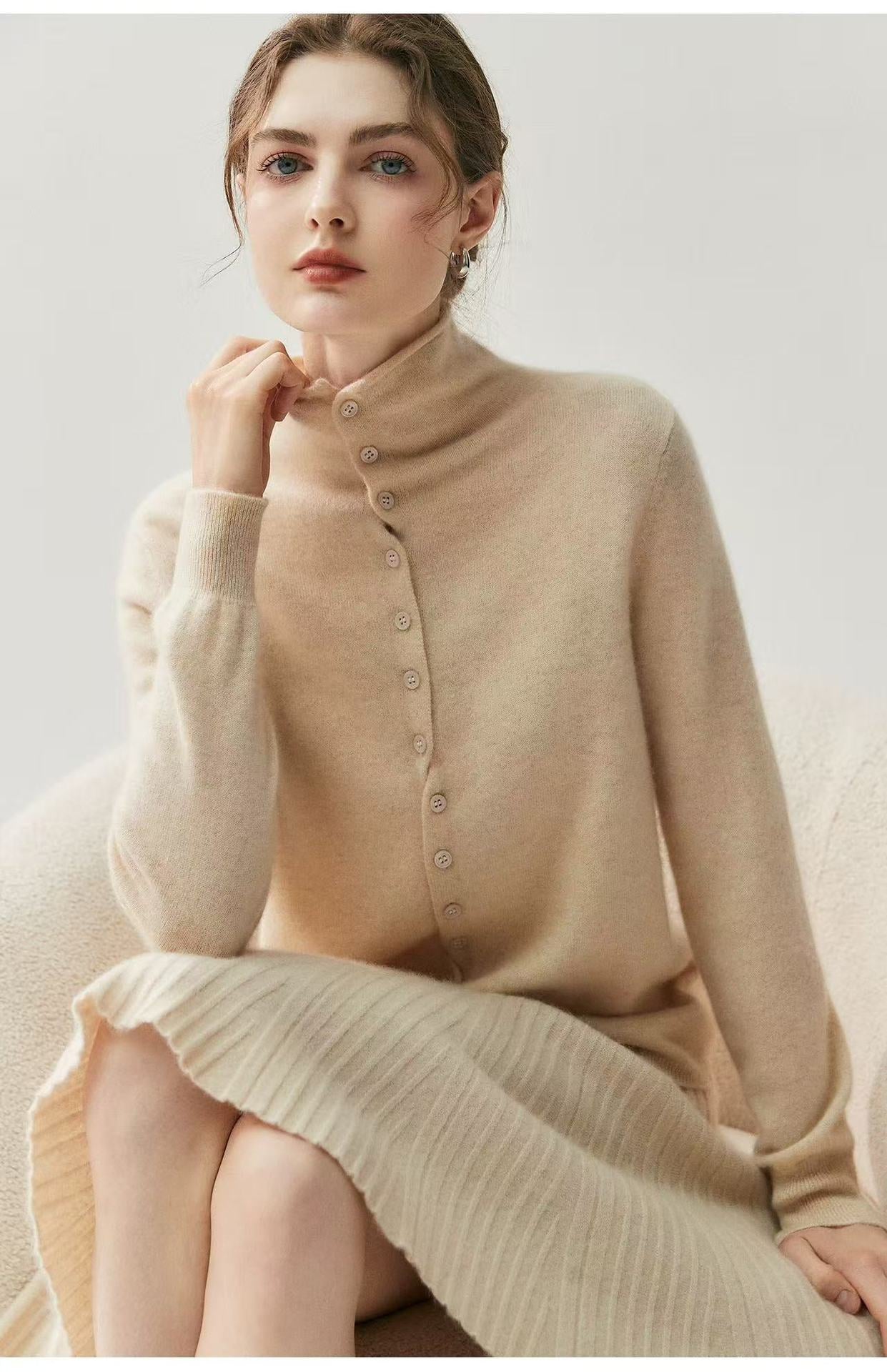 Cashmere Knitted Cardigan Bottom Sweater