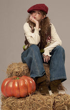 Splicing knitted sweater