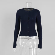 Knitted long-sleeved cardigan