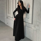 New fashion temperament slim waist long-sleeved dress