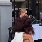 Splicing cardigan sweater