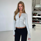 Knitted long-sleeved cardigan