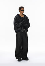 New product old patchwork hooded jacket man