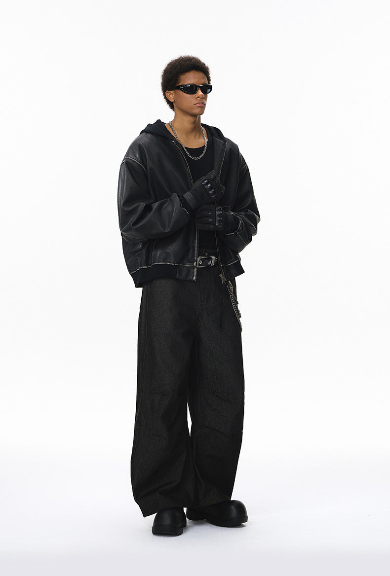 New product old patchwork hooded jacket man