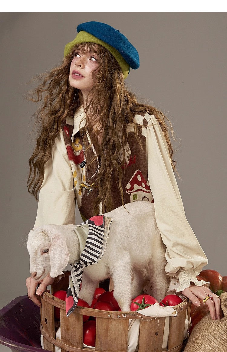 Splicing knitted sweater