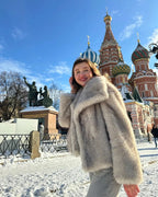 New trendy European and American style fur coat, fox fur coat