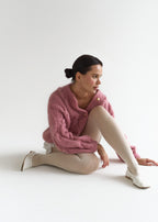 Solid gold buttoned sweater cardigan