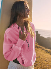 Hoodie Zipper Drawstring Long Sleeve Top