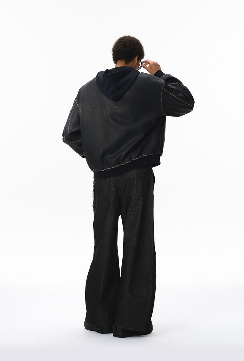 New product old patchwork hooded jacket man