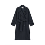 Khaki trench coat medium and long trench coat