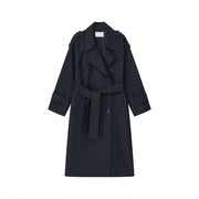 Khaki trench coat medium and long trench coat