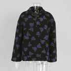 Fashion sweater warm fleece flower woman
