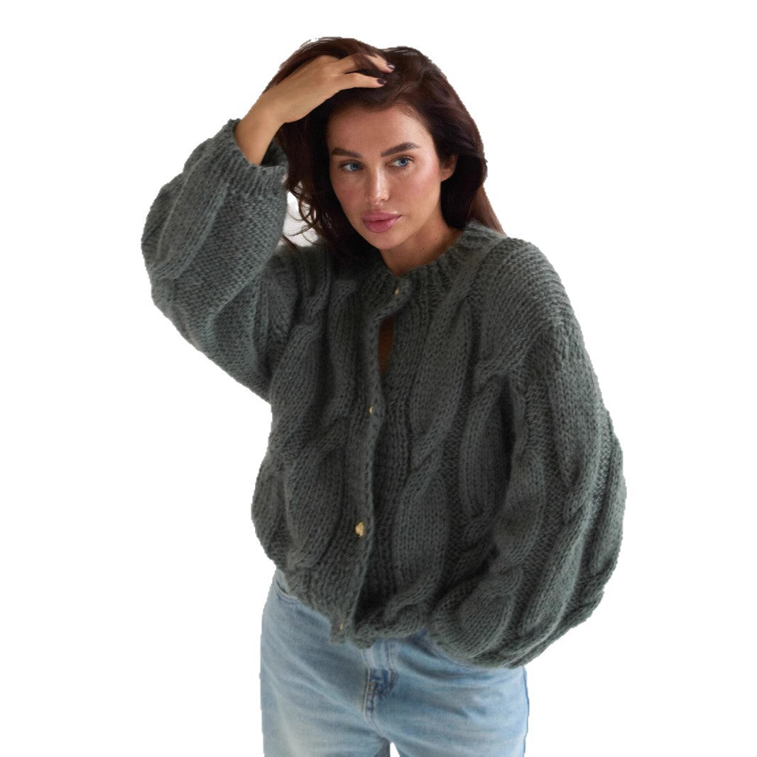 Solid gold buttoned sweater cardigan