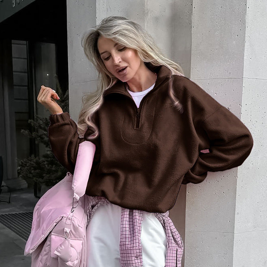 French simple lazy style sports sweatshirt