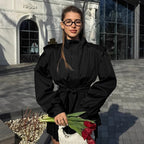 Slim-fit waist strap trench coat