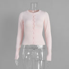 Knitted long-sleeved cardigan