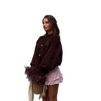 Splicing cardigan sweater