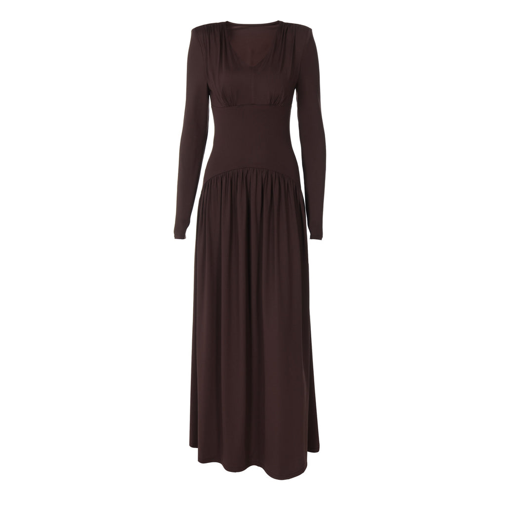 New fashion temperament slim waist long-sleeved dress