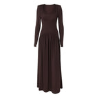 New fashion temperament slim waist long-sleeved dress