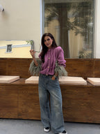 Splicing knitted cardigan sweater