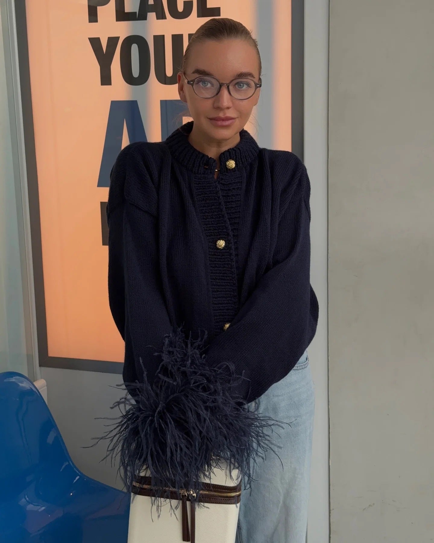 Solid color knitted cardigan sweater