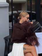 Splicing cardigan sweater