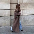 Long woolen coat coat
