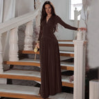 New fashion temperament slim waist long-sleeved dress