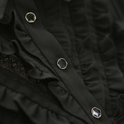 Solid color fungus edge slim dress