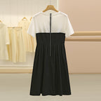 Color-blocked lightweight dress