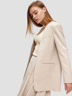 Open-front blazer - side- beige