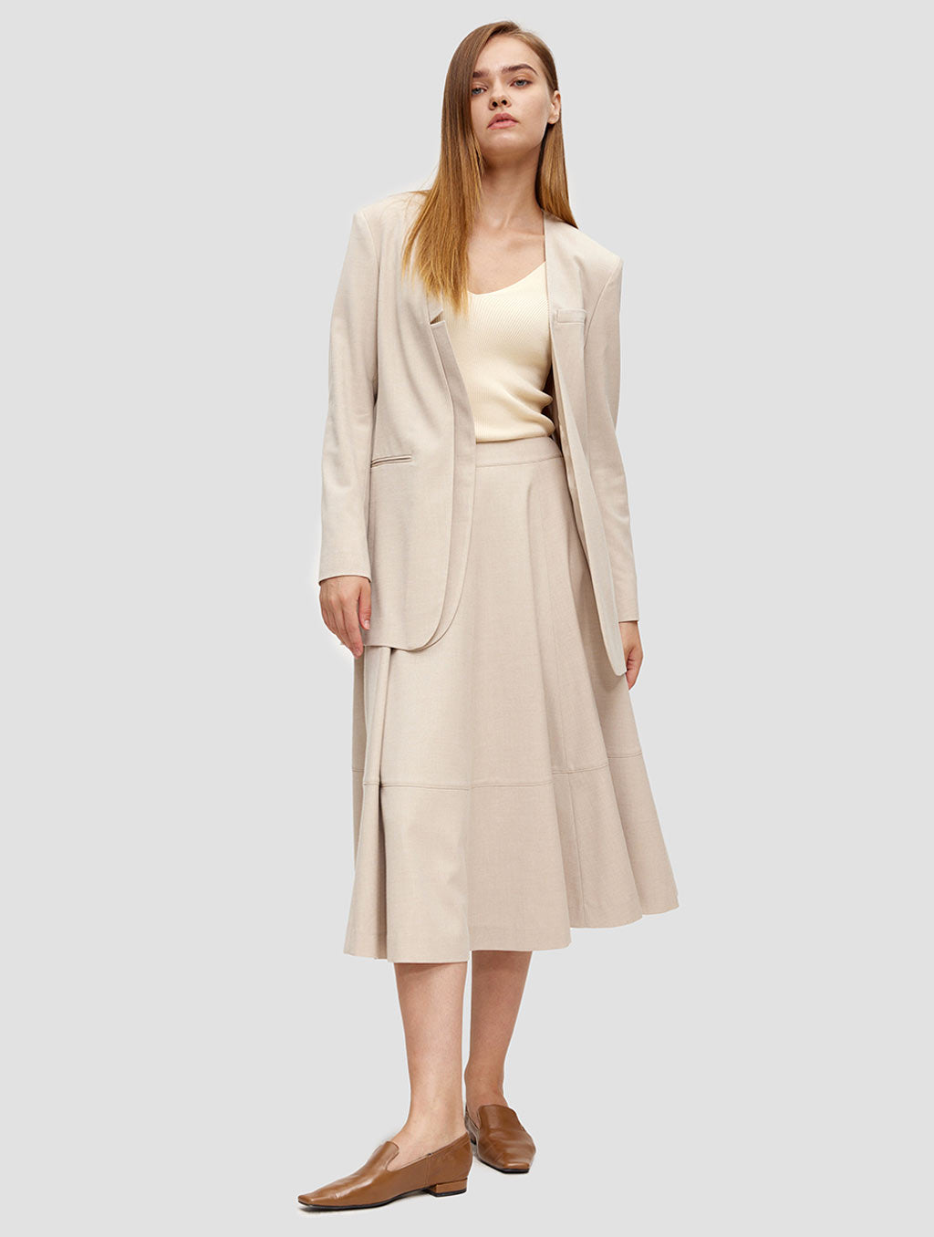 Open-front blazer - whole body- beige
