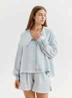 NAP Oversized Collar Striped Shirt