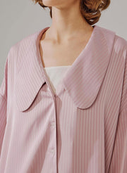 NAP Oversized Collar Striped Shirt