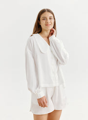 NAP Oversized Collar Striped Shirt