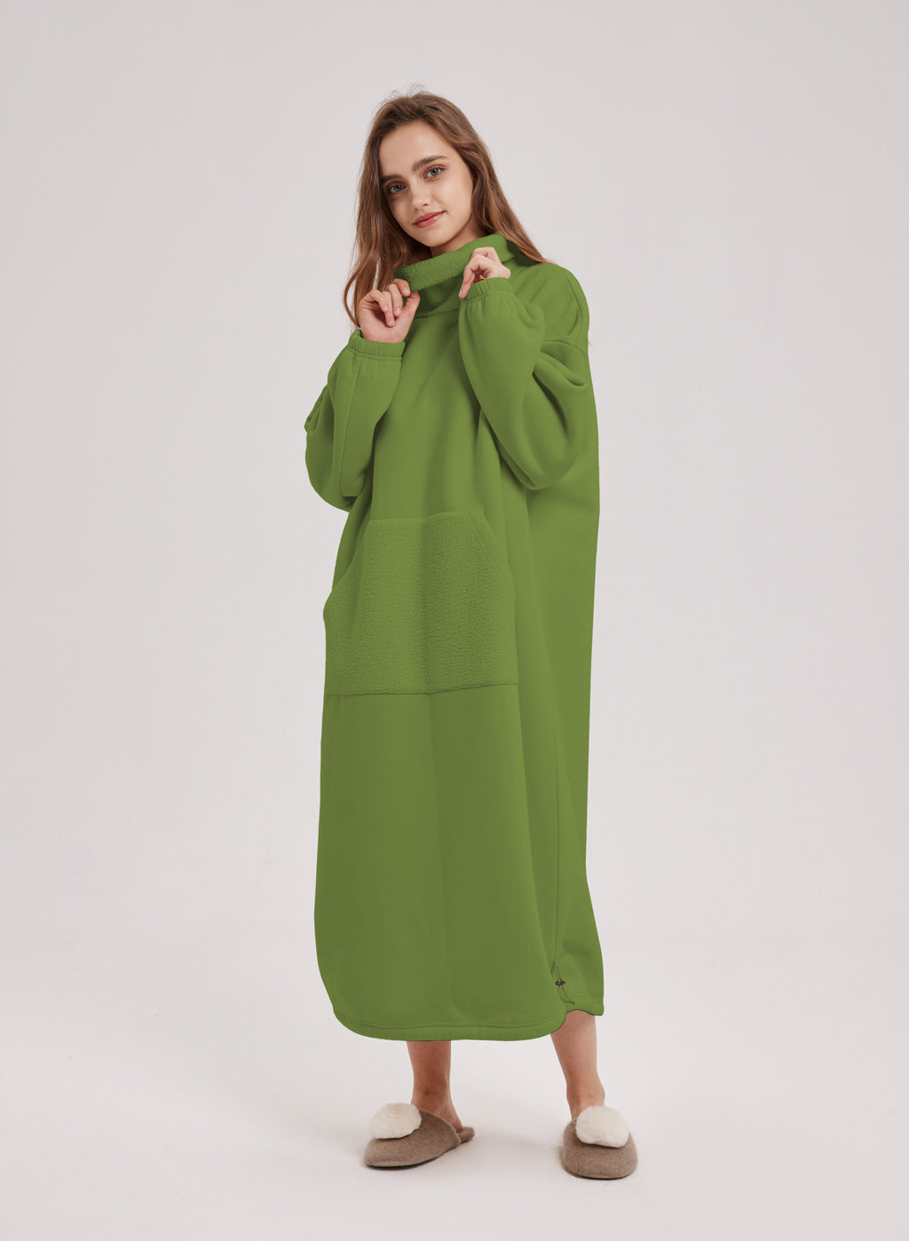 Oversized Fleece Knit Dress