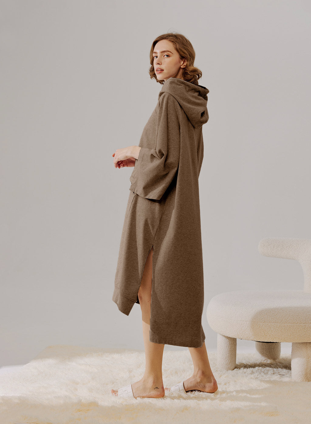 Oversized Hooded Cotton Dress