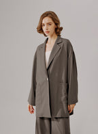 Oversized One-Button Blazer